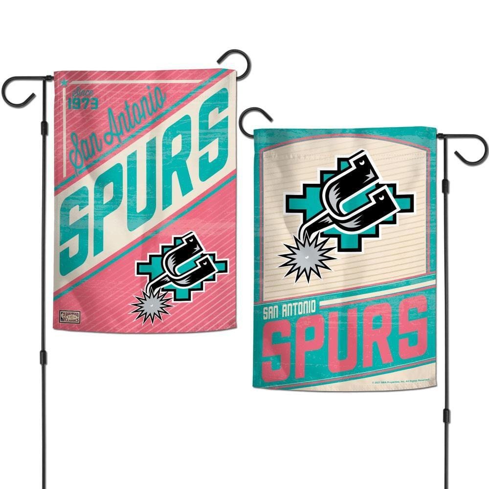 San Antonio Spurs Garden Flag 2 Sided Retro Logo heartlandflags