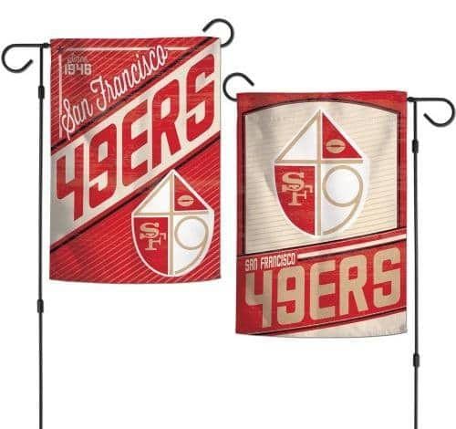 San Francisco 49ers Garden Flag 2 Sided Retro Classic Logo heartlandflags