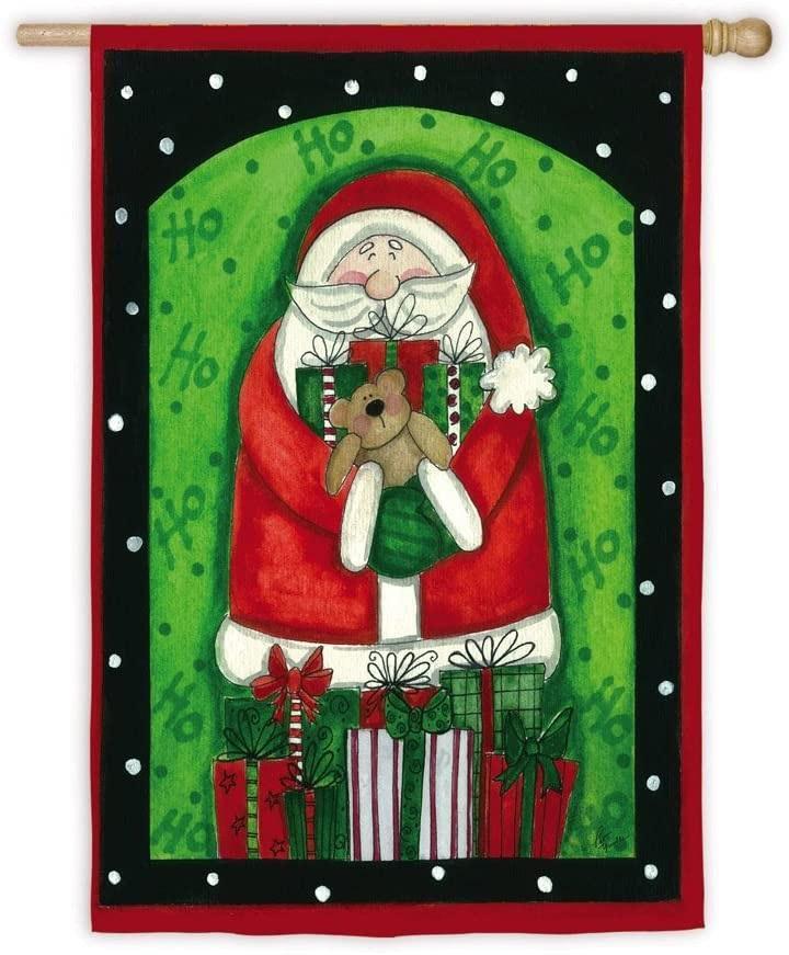 Santa And Presents Flag 2 Sided Christmas Banner heartlandflags