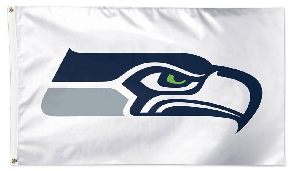 Seattle Seahawks Flag 3x5 Logo White heartlandflags