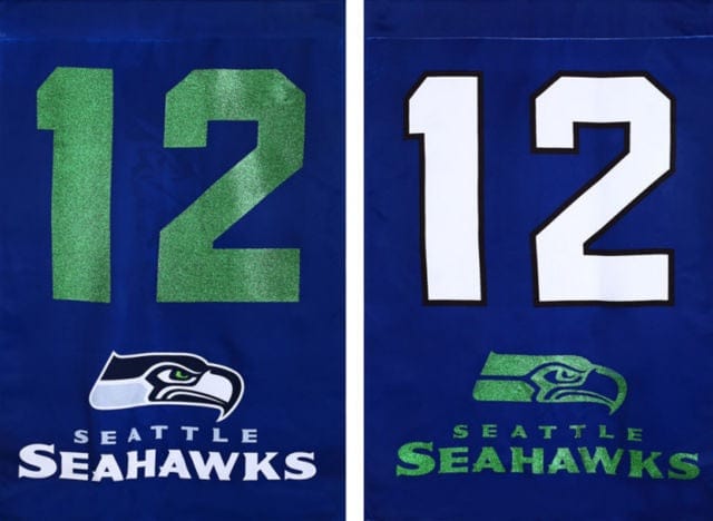 Seattle Seahawks Garden Flag 12th Man 2 Sided Glitter heartlandflags