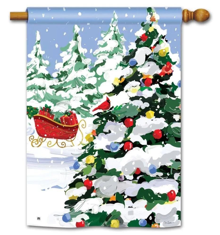 Sleigh Stop Flag 2 Sided Christmas Banner heartlandflags