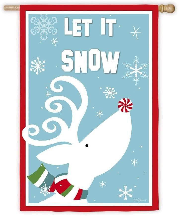 Snowy Stanley Winter Banner 2 Sided Let It Snow Decorative Flag heartlandflags