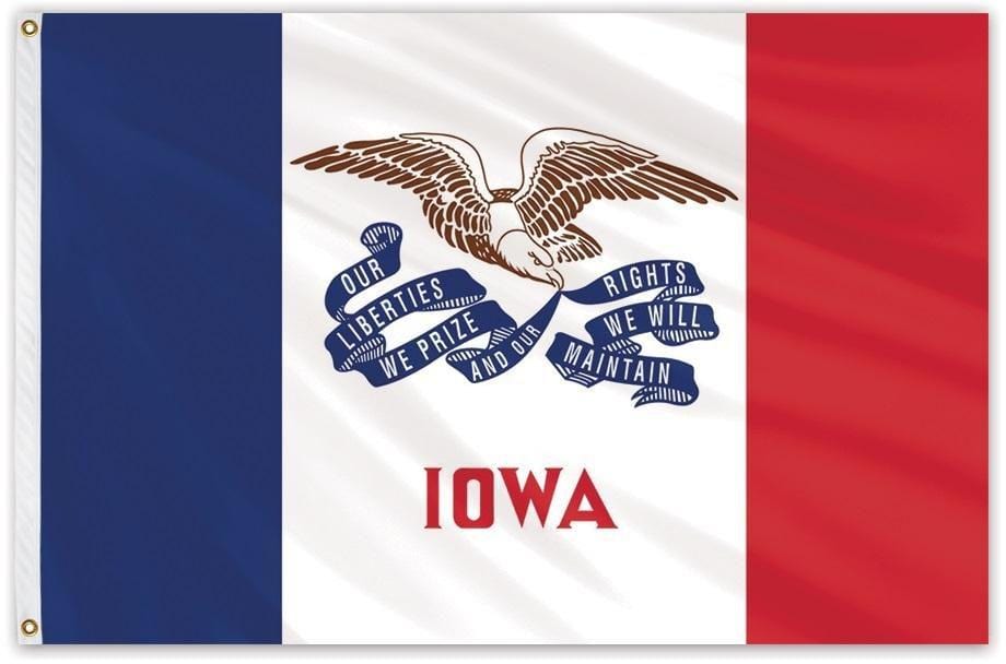 State of Iowa Flag Nylon - All Sizes - Made in USA heartlandflags