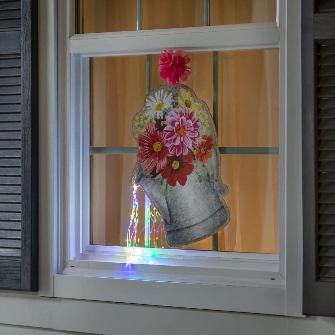 Summer Floral Watering Can LED Window Decoration heartlandflags