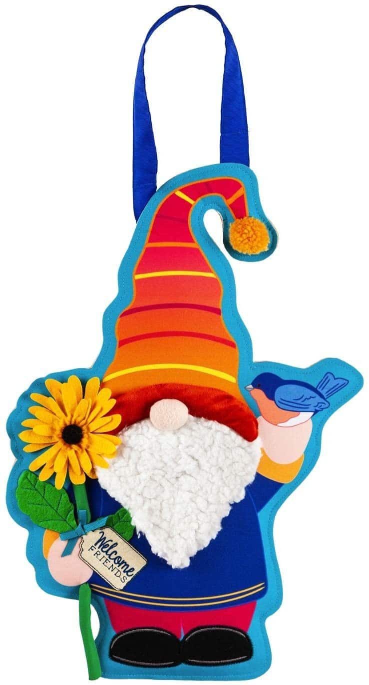 Summer Garden Gnome Door Decoration Hanger heartlandflags