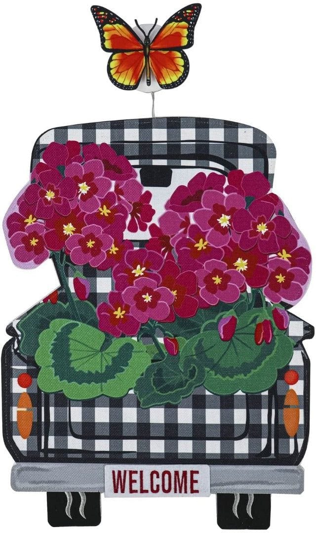 Summer Geranium Truck LED Window Decoration heartlandflags