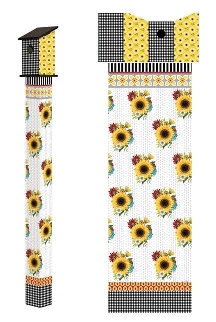 Sunflower Checks 6 Foot Birdhouse Peace Pole heartlandflags