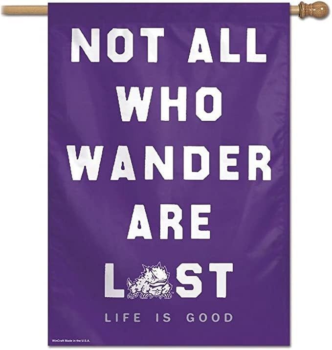 TCU Horned Frogs Life Is Good Vertical House Banner Flag heartlandflags