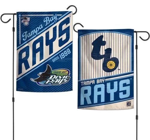 Tampa Bay Rays Garden Flag 2 Sided Classic Logo Pinstripe heartlandflags