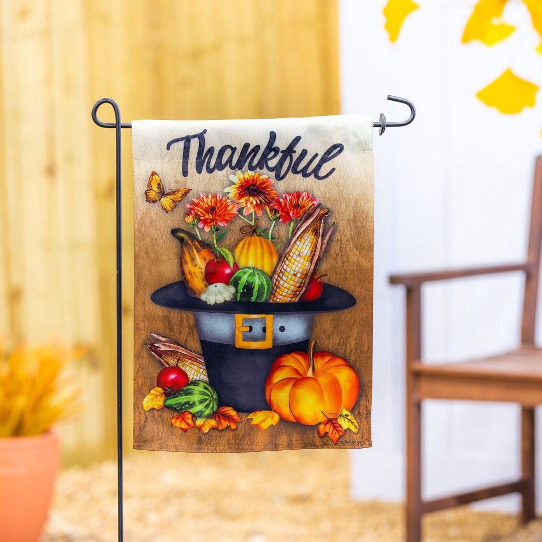 Thankful Harvest Garden Flag 2 Sided Thanksgiving heartlandflags