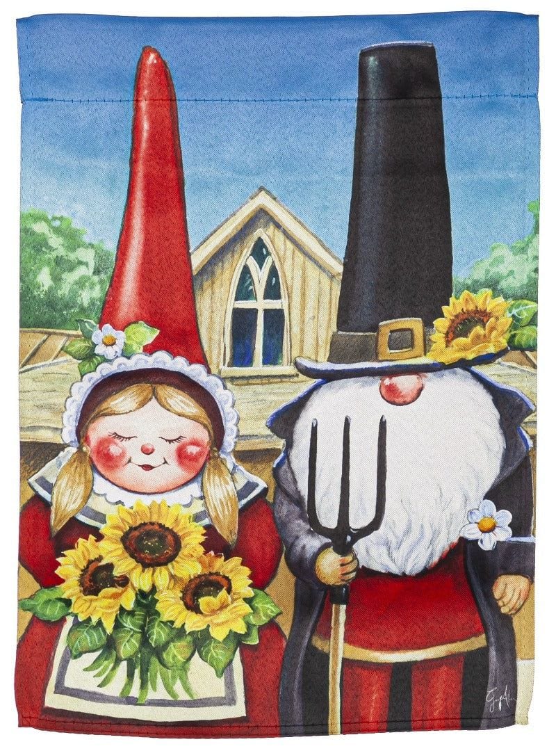 Thanksgiving Gothic Gnomes Garden Flag 2 Sided Decorative heartlandflags