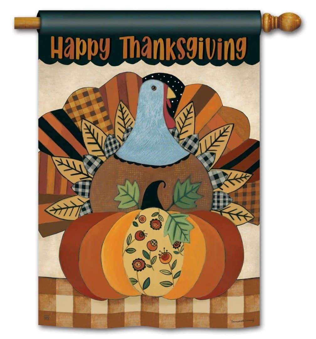 Thanksgiving Turkey Flag Decorative Banner heartlandflags