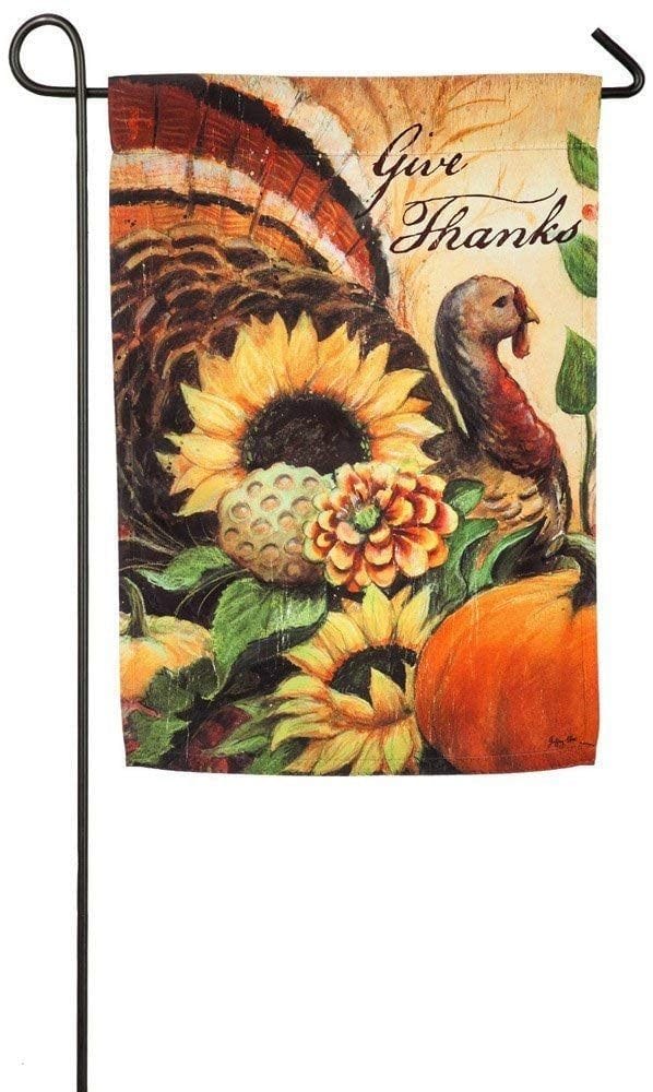 Thanksgiving Woodland Turkey 2 Sided Garden Flag heartlandflags