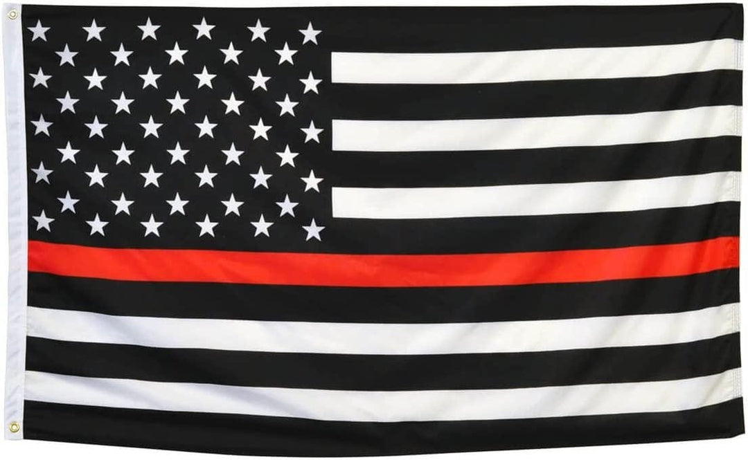 Thin Red Line US Flag 3x5 Fire Fighter Support heartlandflags