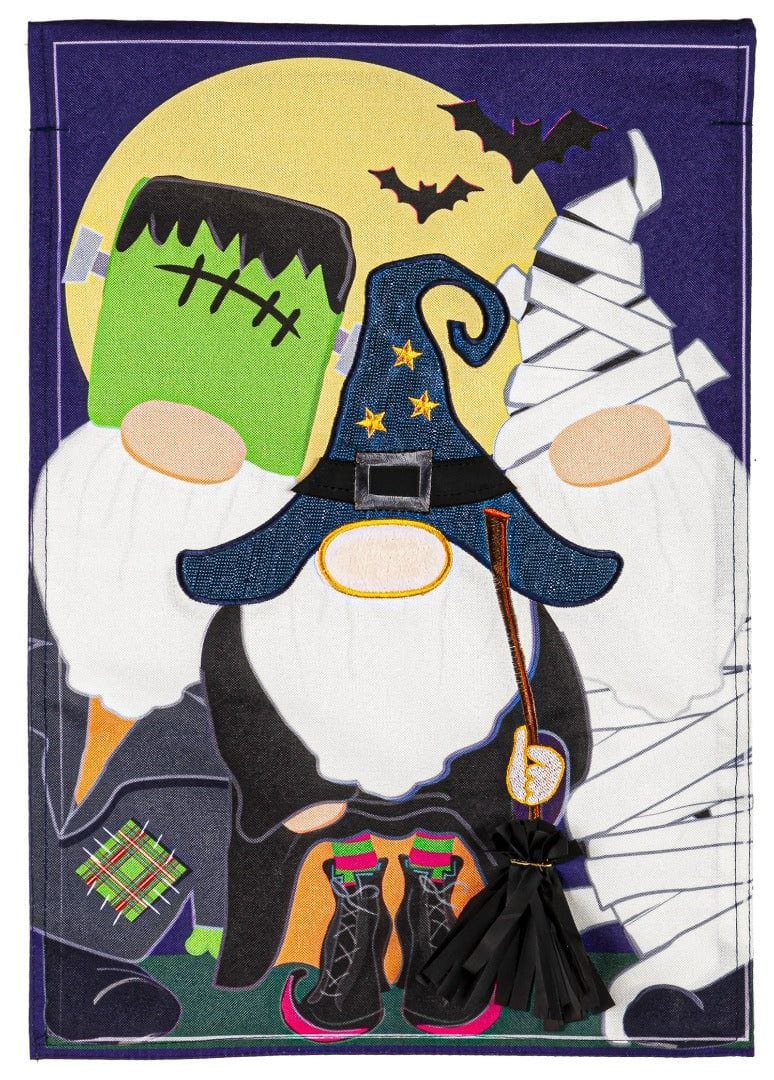 Trick Or Treat Gnomes Garden Flag 2 Sided Decorative Halloween heartlandflags