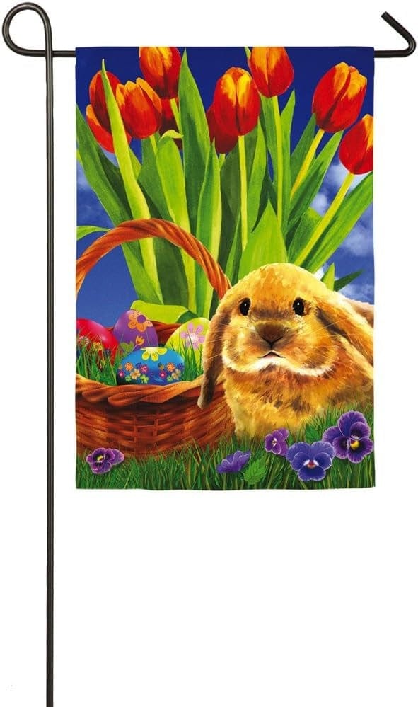 Tulips and Bunny Garden Flag 2 Sided Decorative heartlandflags