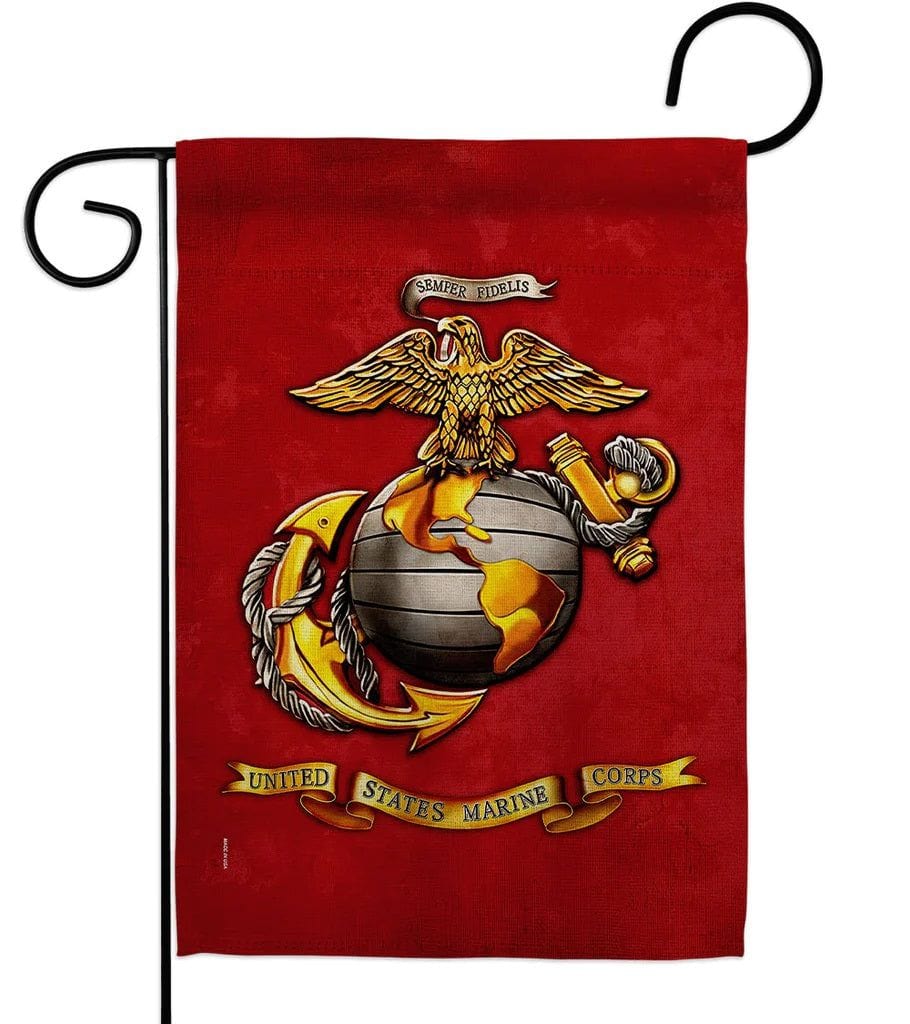 US Marine Corps Garden Flag 2 Sided Emblem heartlandflags