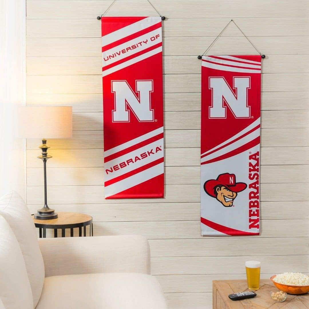 University of Nebraska Flag 2 Sided Wall Banner with Dowell heartlandflags