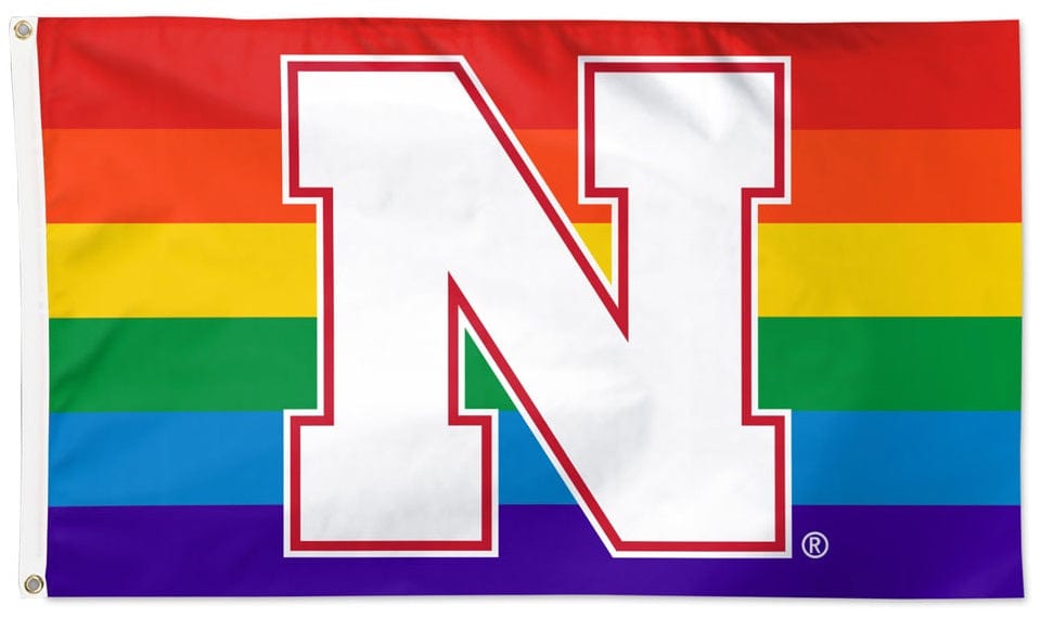 University of Nebraska Flag 3x5 Pride Rainbow heartlandflags