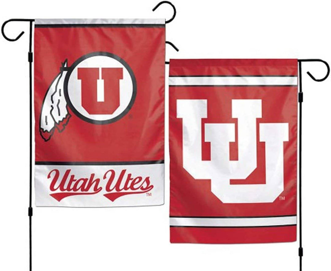 Utah Utes Garden Flag 2 Sided Double Logo heartlandflags