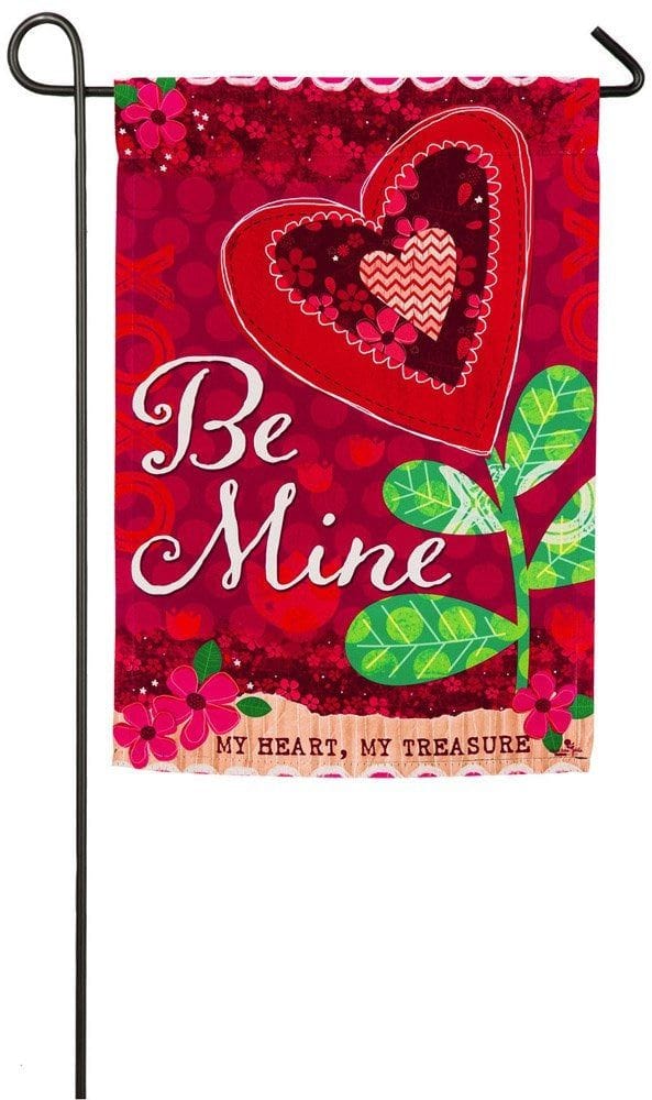 Valentine Be Mine Garden Flag 2 Sided My Heart My Treasure heartlandflags