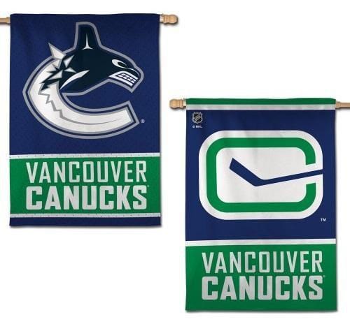 Vancouver Canucks Flag 2 Sided Double Logo heartlandflags