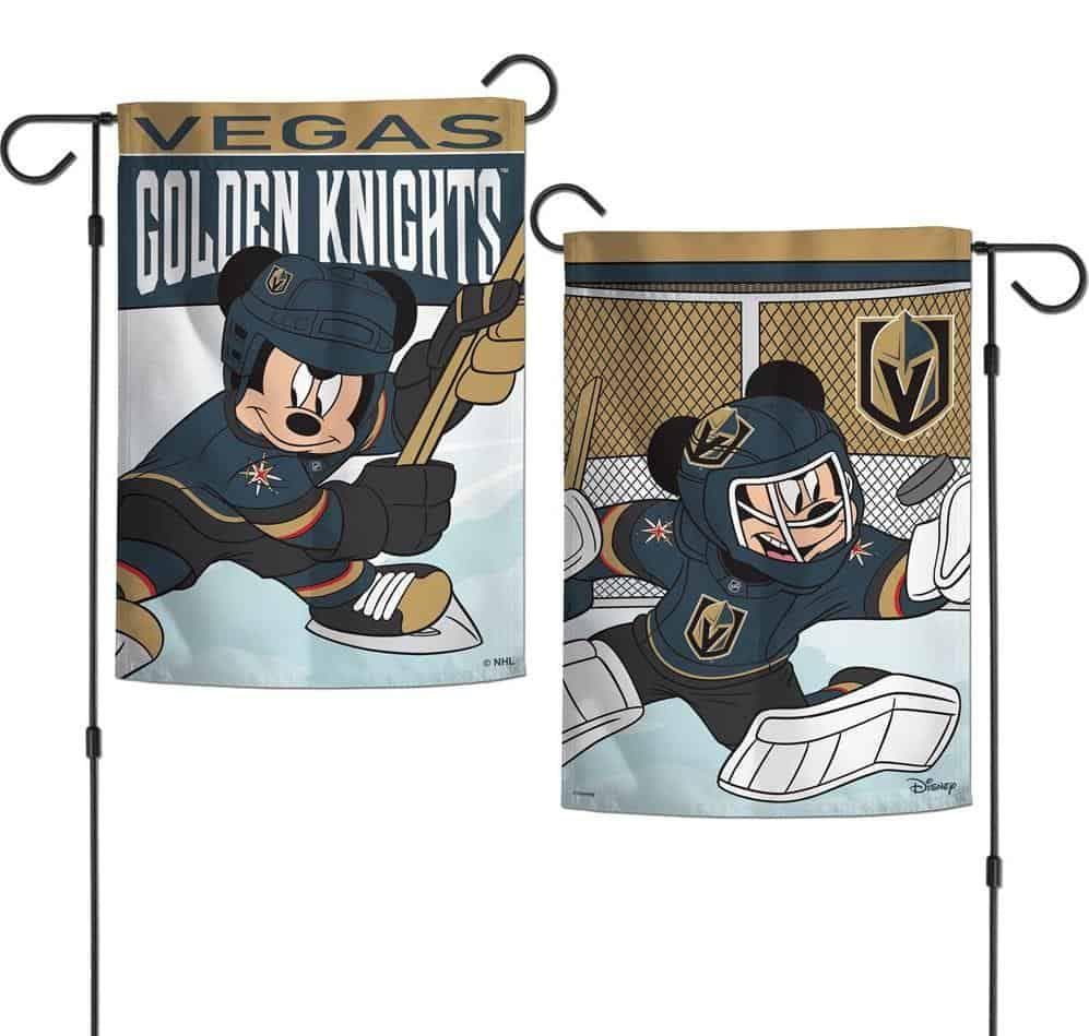 Vegas Golden Knights Garden Flag 2 Sided Mickey Mouse Hockey heartlandflags