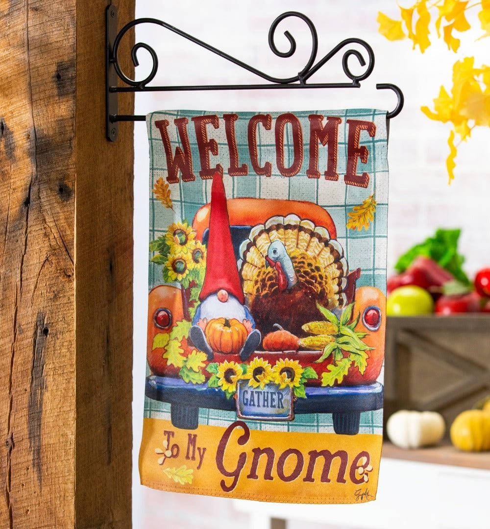 Welcome To My Gnome Garden Flag 2 Sided Decorative Thanksgiving heartlandflags