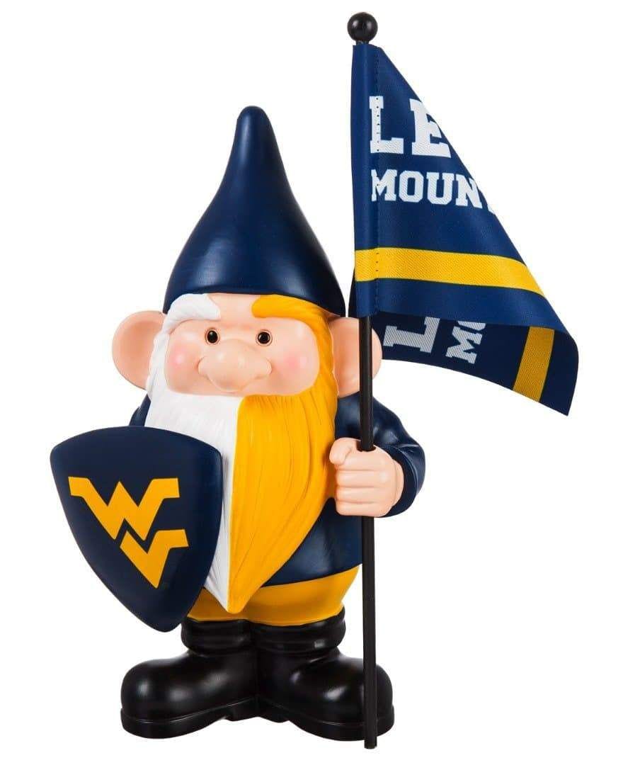 West Virginia Gnome with Flag Let's Go Mountaineers heartlandflags