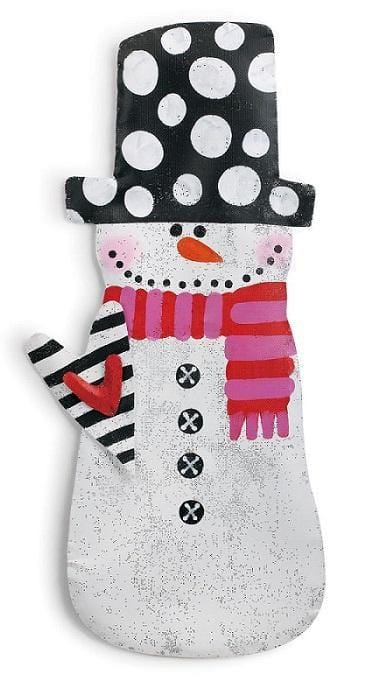 Winter Snowman With Heart Winter Door Decoration Peri Woltjer heartlandflags