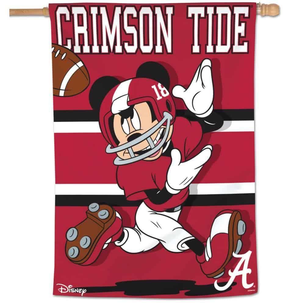 Alabama Banner Mickey Mouse Crimson Tide Football House Flag 82306121 Heartland Flags