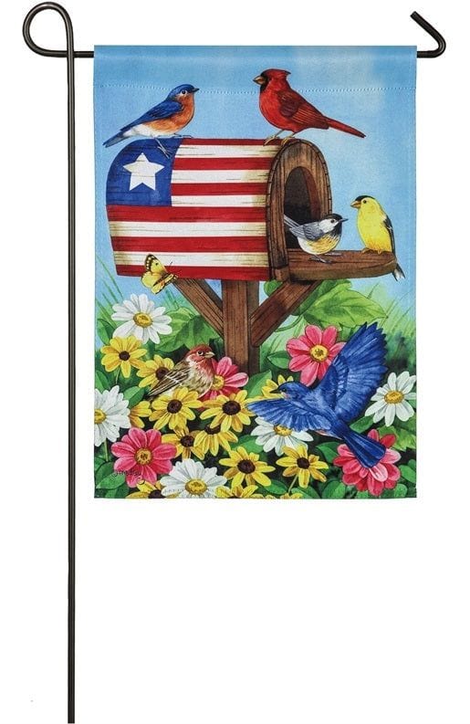Americana Mailbox With Birds Garden Flag 2 Sided 14S8537 Heartland Flags