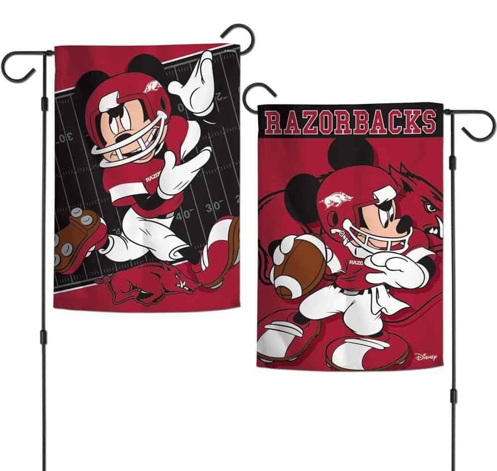 Arkansas Razorbacks Garden Flag 2 Sided Mickey Mouse 83938117 Heartland Flags