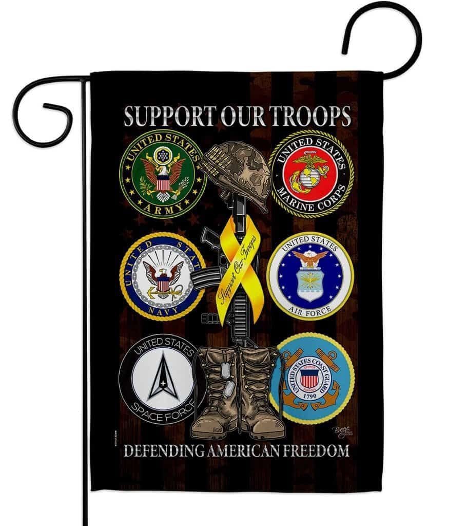 Armed Forces Support Our Troops Garden Flag 2 Sided 58667 Heartland Flags