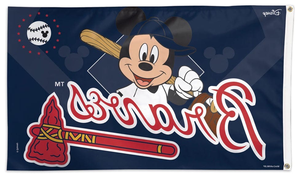 Atlanta Braves Flag 3x5 Mickey Mouse Baseball 84703118 Heartland Flags