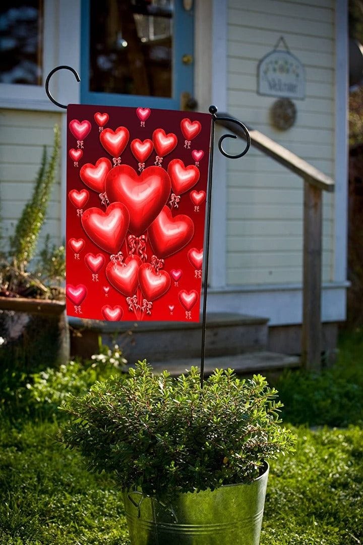 Balloon Hearts Valentine Garden Flag 2 Sided 112126 Heartland Flags