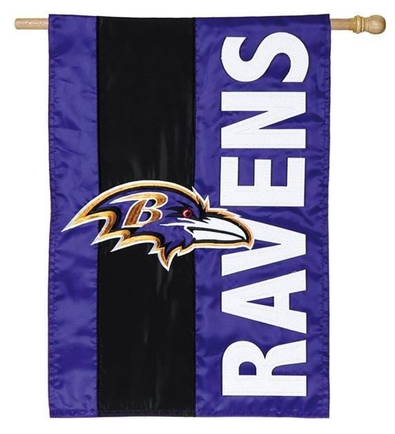Baltimore Ravens Banner 2 Sided Embellished NFL Applique House Flag 15SF3802 Heartland Flags