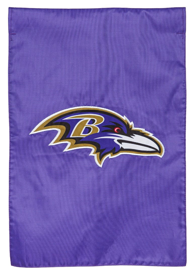 Baltimore Ravens Garden Flag 2 Sided Applique Logo 16A3802 Heartland Flags