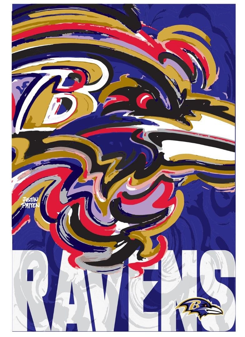 Baltimore Ravens Garden Flag 2 Sided Justin Patten 14S3802JPAL Heartland Flags