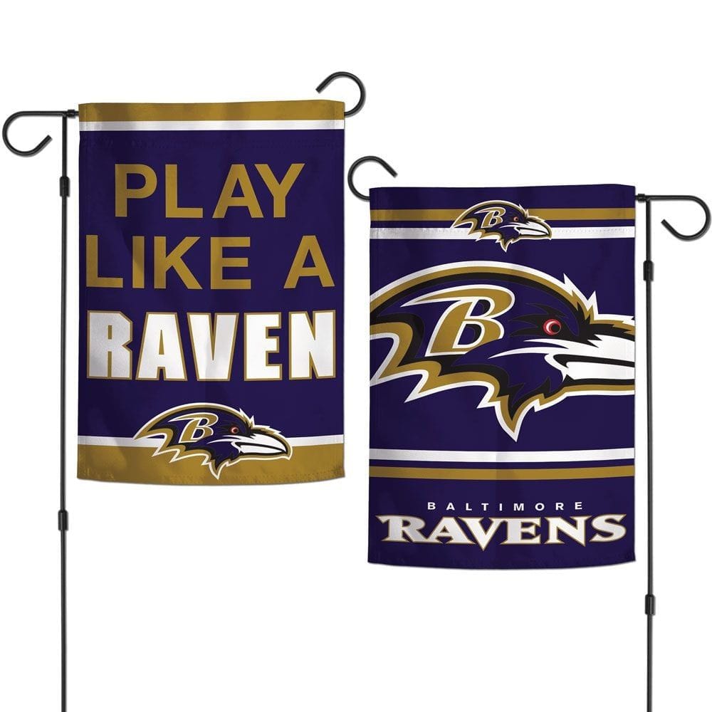 Baltimore Ravens Garden Flag 2 Sided Play Like A Raven 75989118 Heartland Flags
