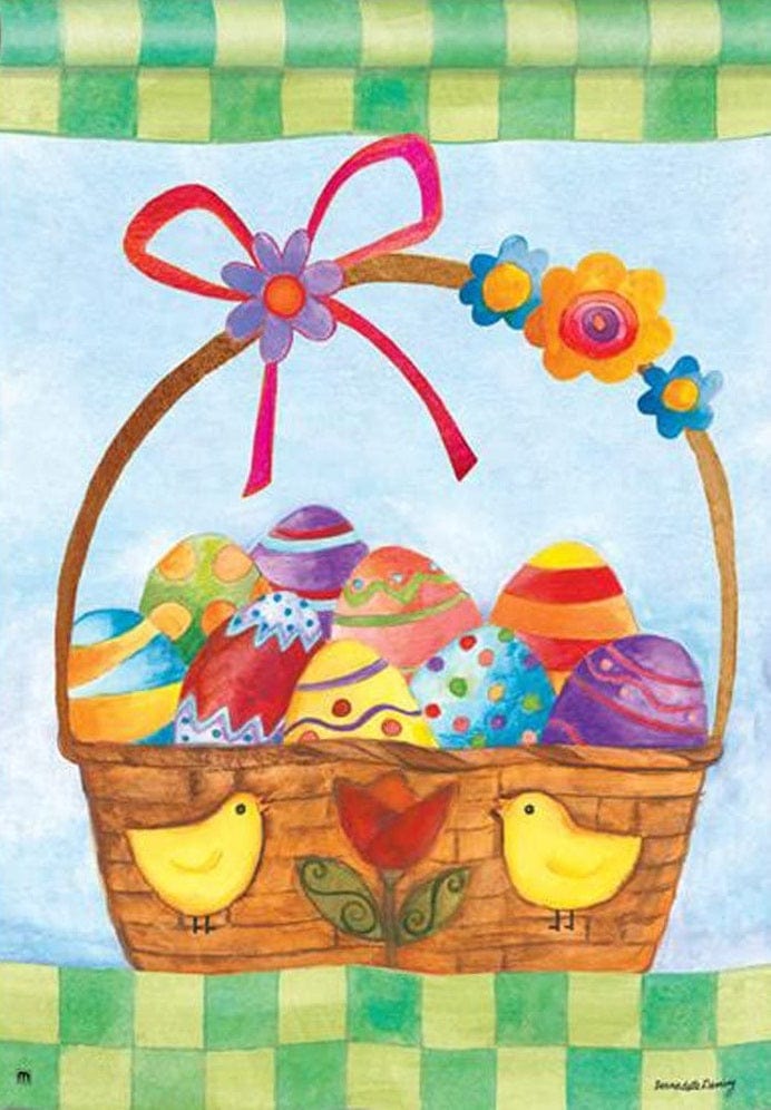 Basket for the Bunny Easter Banner 2 Sided Flag 91112 Heartland Flags