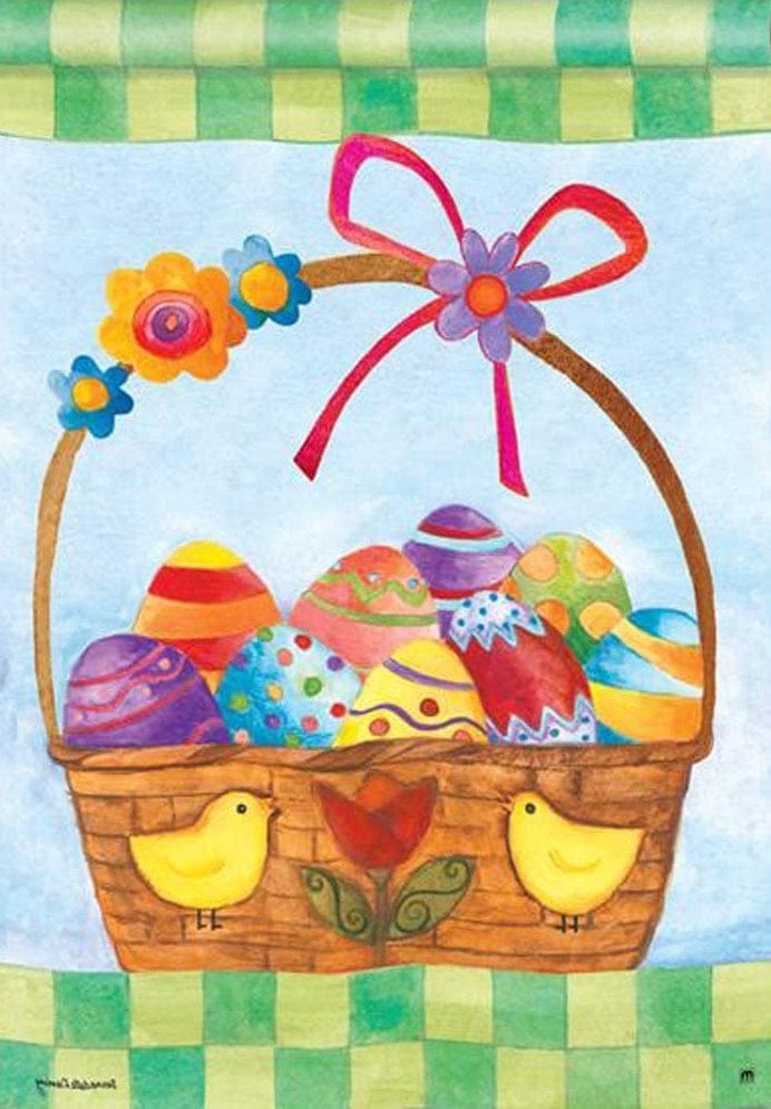 Basket for the Bunny Easter Banner 2 Sided Flag 91112 Heartland Flags