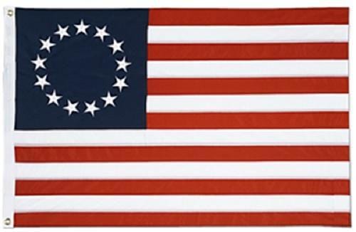 Betsy Ross Flag Nylon Embroidered Stars 2x3 and 3x5 060700 Heartland Flags
