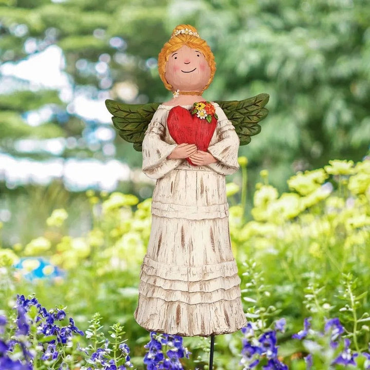 Big Hearted Garden Angel Figurine Wings of Whimsy WW022 Heartland Flags