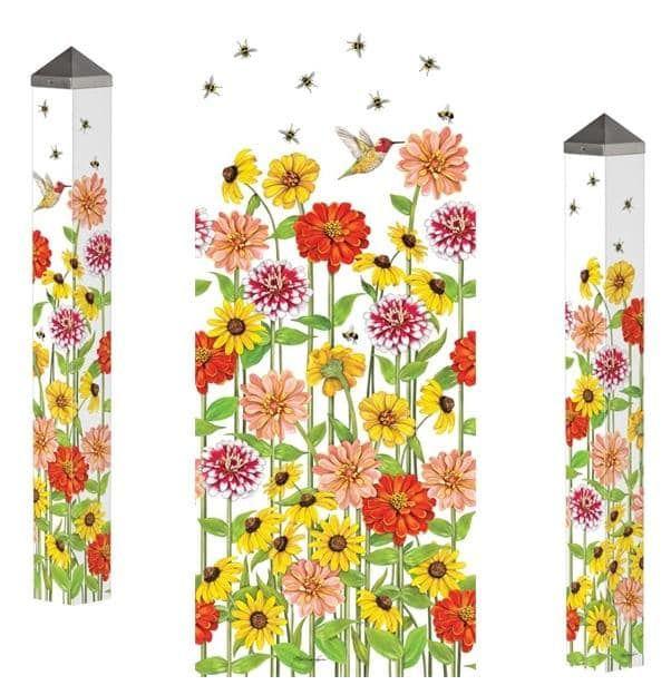 Birds and Bees Art Pole 40 Inches Tall Sunflowers PL1233 Heartland Flags