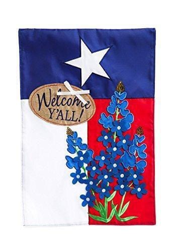 Blue Bonnets Garden Flag 2 Sided Applique Texas 168679BL Heartland Flags