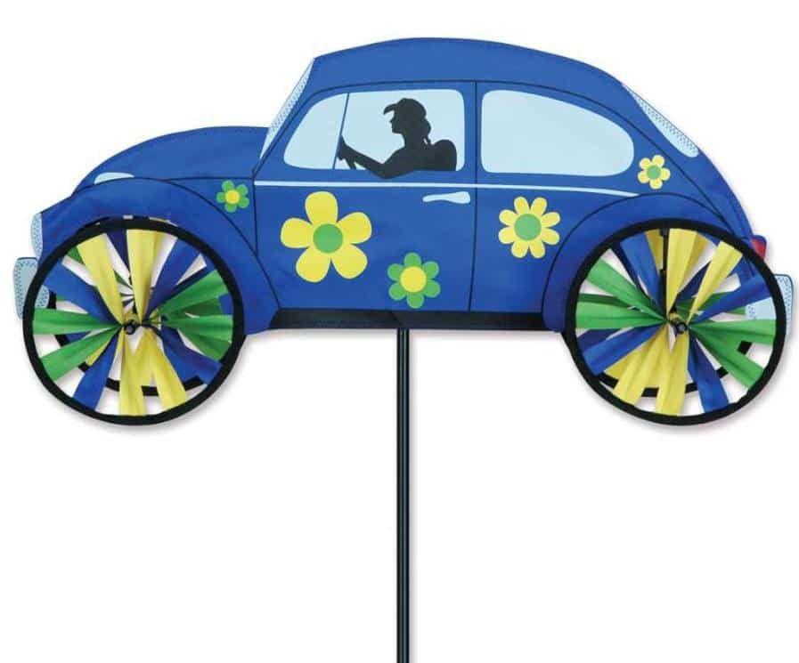 Blue Hippie Mobile Volkswagen Beetle Wind Spinner 26832 Heartland Flags