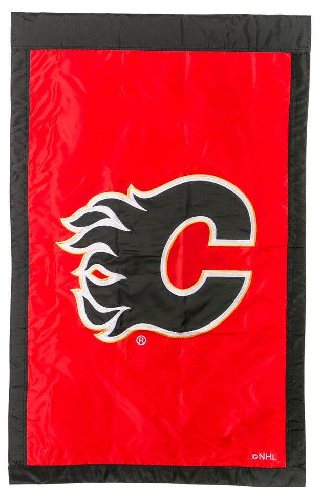 Calgary Flames Flag 2 Sided Applique Banner Hockey 154353 Heartland Flags