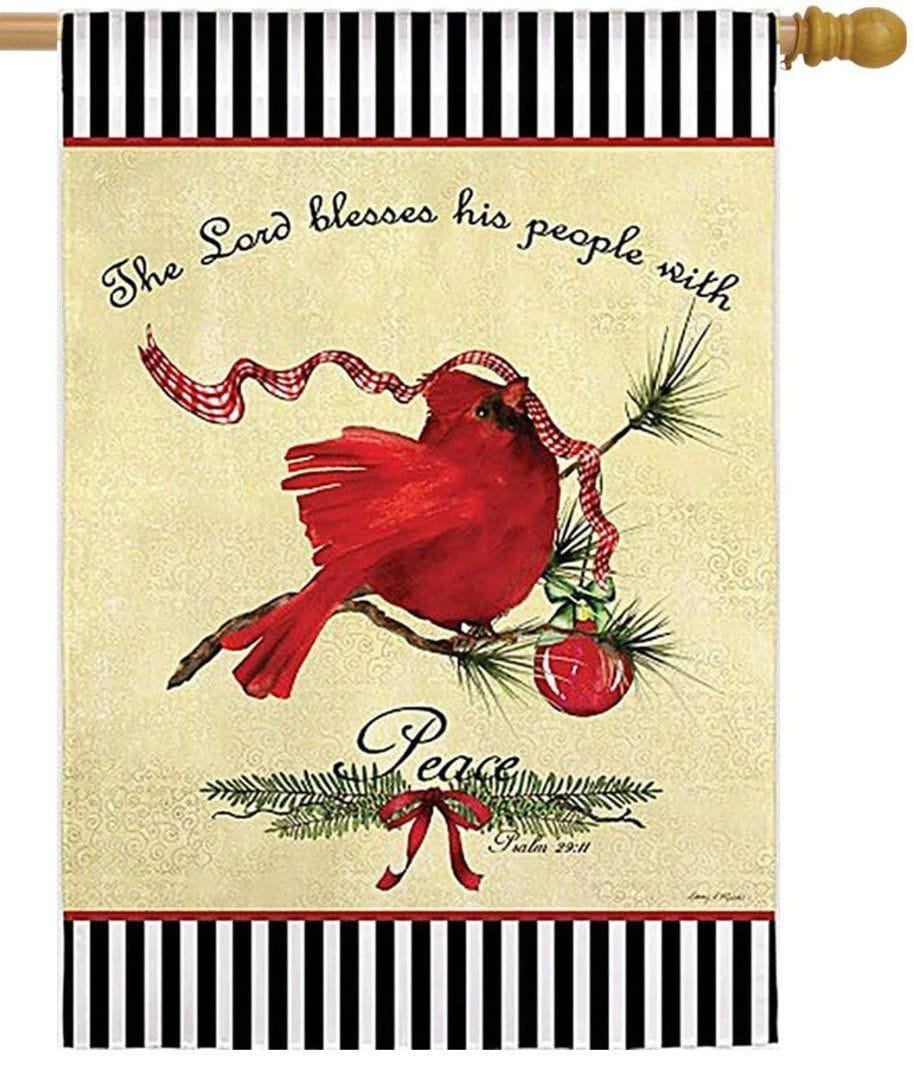 Cardinal Christmas Banner 2 sided The Lord Blesses His People Flag 131S801 Heartland Flags
